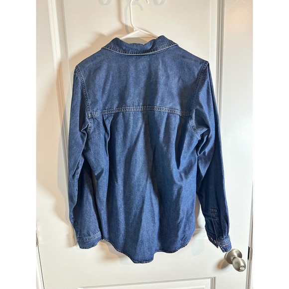 Coldwater Creek Denim Button Down Shirt Jacket Women's Size 4 Long Sleeve - Picture 4 of 4